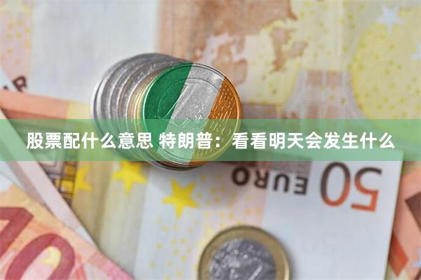 股票配什么意思 特朗普：看看明天会发生什么
