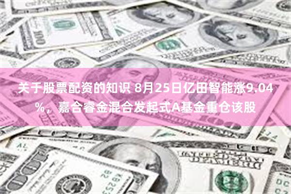 关于股票配资的知识 8月25日亿田智能涨9.04%，嘉合睿金混合发起式A基金重仓该股