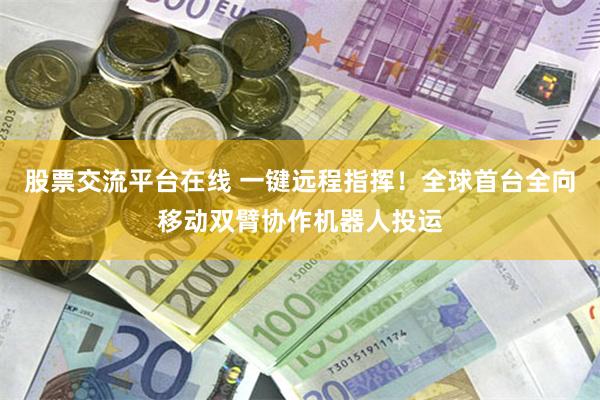 股票交流平台在线 一键远程指挥！全球首台全向移动双臂协作机器人投运