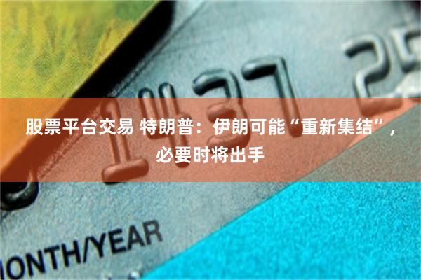 股票平台交易 特朗普：伊朗可能“重新集结”，必要时将出手