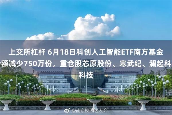上交所杠杆 6月18日科创人工智能ETF南方基金份额减少750万份,重仓股芯原股份、寒武纪、澜起科技