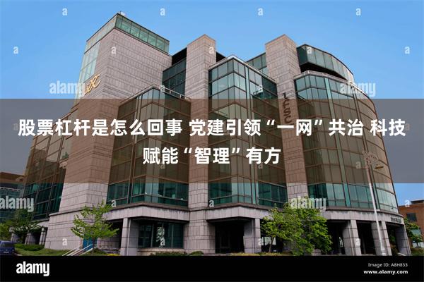 股票杠杆是怎么回事 党建引领“一网”共治 科技赋能“智理”有方
