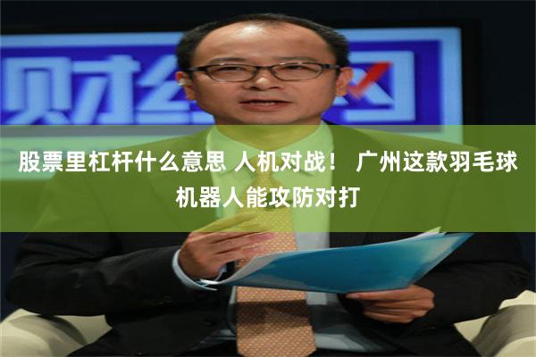 股票里杠杆什么意思 人机对战！ 广州这款羽毛球机器人能攻防对打