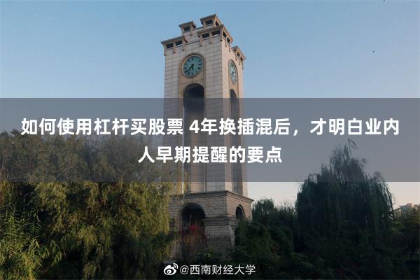 如何使用杠杆买股票 4年换插混后，才明白业内人早期提醒的要点